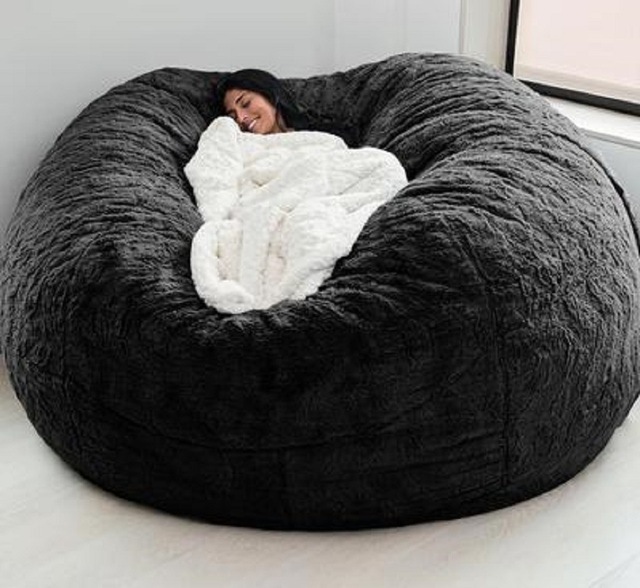 Наружный 7Ft Гигантская сумка из бобов Стул Мягкий фальшивый меховый ткань EPS заполнить 4
