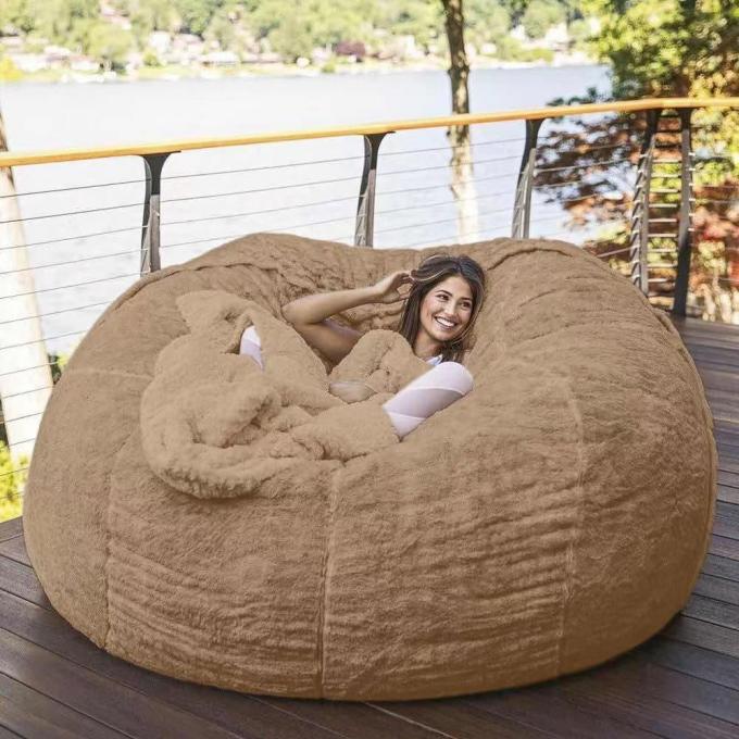 Наружный 7Ft Гигантская сумка из бобов Стул Мягкий фальшивый меховый ткань EPS заполнить 10