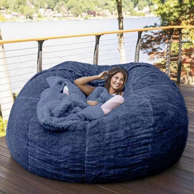 Наружный 7Ft Гигантская сумка из бобов Стул Мягкий фальшивый меховый ткань EPS заполнить 11