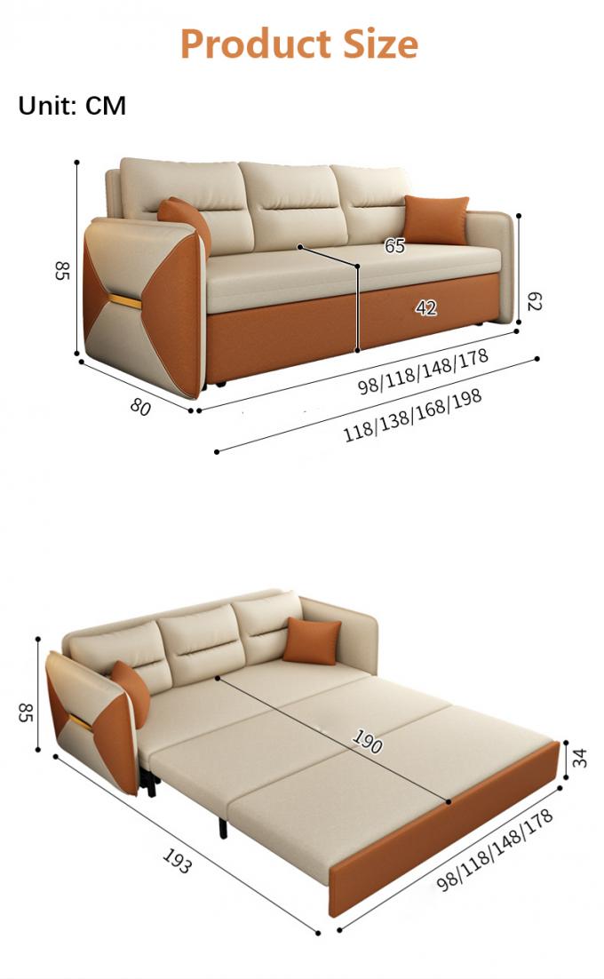 Мебель для гостиной Конвертируемый диван Кровать Loveseat Sleeper Ткань 7