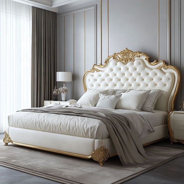 Мебель для спальни в доме, двуспальные кровати размера King Size, современный дизайн, роскошные двуспальные кровати с индивидуальными размерами 5