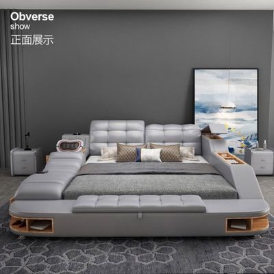 Кожаная Luxury Bedroom Sets Tufted Покрытая кровать Современный дизайн